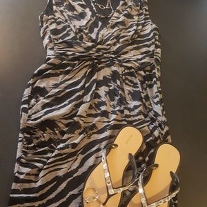 Figure flattering dress with New sandals